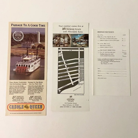 Vintage New Orleans Tour Brochures Holiday Inn Crowne Plaza and Jazz Festival - Picture 2 of 16